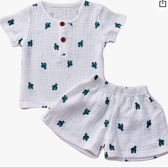 Other - Baby Cactus Outfits Unisex Cotton Linen Tops & Bloomer Shorts set like new